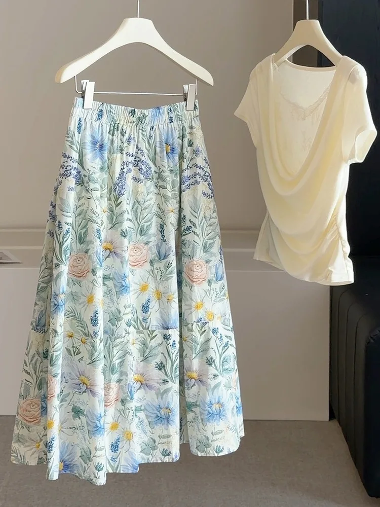 New 2026 Women's Floral Printing A-line Skirts Spring Summer High-waisted Fashion Elegant Slimming Long Skirt
New 2026 Women's Floral Printing A-line Skirts Spring Summer High-waisted Fashion Elegant Slimming Long Skirt