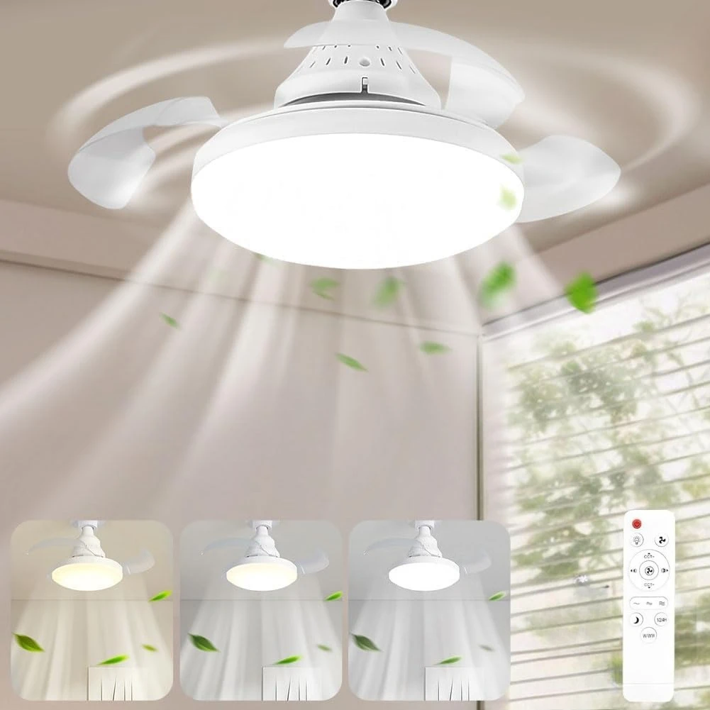 JOYINLED Ceiling Fan with Lights and Remote Control Hidden Retractable Blades Quiet Fan Light 3 Speeds and Dimmable White
JOYINLED Ceiling Fan with Lights and Remote Control Hidden Retractable Blades Quiet Fan Light 3 Speeds and Dimmable White