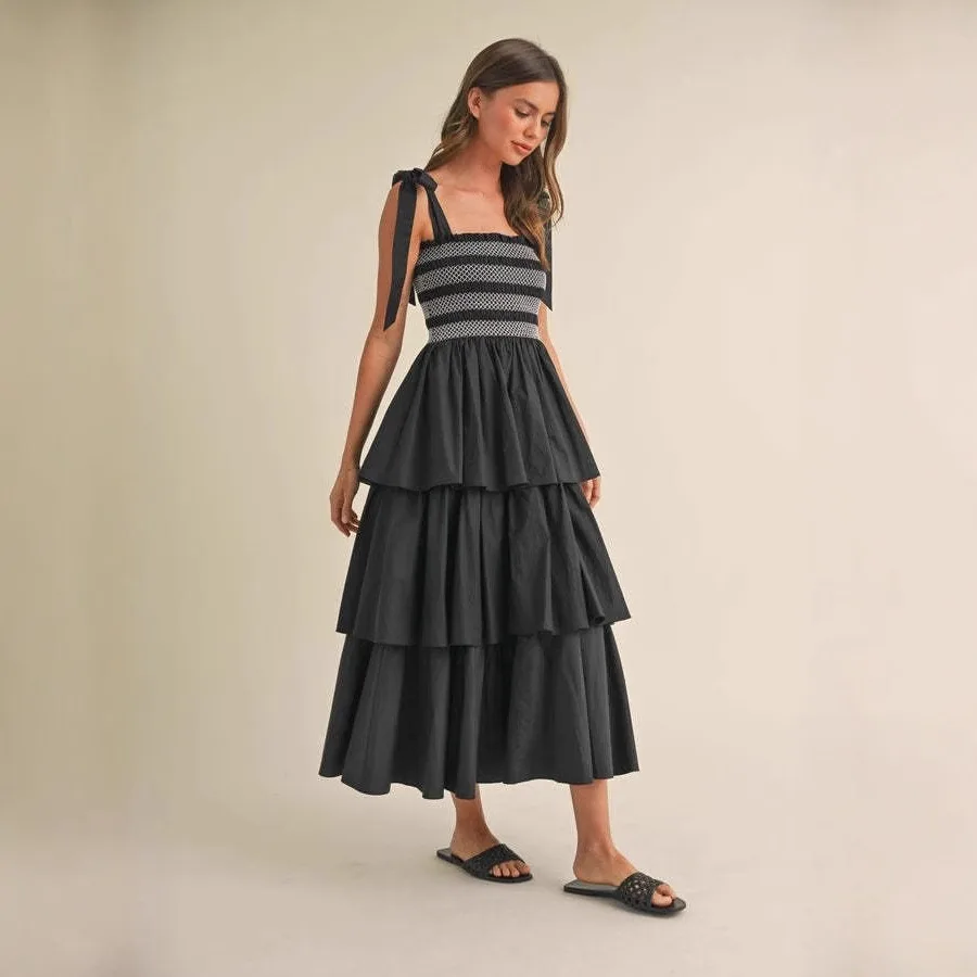 【New style】25 women's summer vacation style skirt spliced strap multi-layer cake dress
【New style】25 women's summer vacation style skirt spliced strap multi-layer cake dress