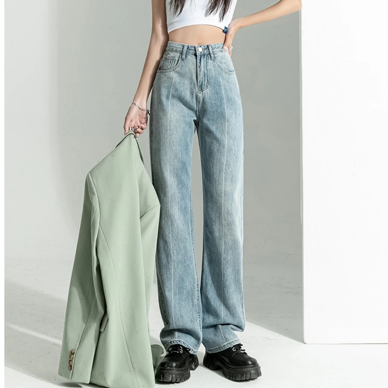 Blue Jeans Women American Wide Leg Pants Fashion High Waisted Leisure Temperament Vintage Female Bottoms 2023 Summer Trousers
Blue Jeans Women American Wide Leg Pants Fashion High Waisted Leisure Temperament Vintage Female Bottoms 2023 Summer Trousers