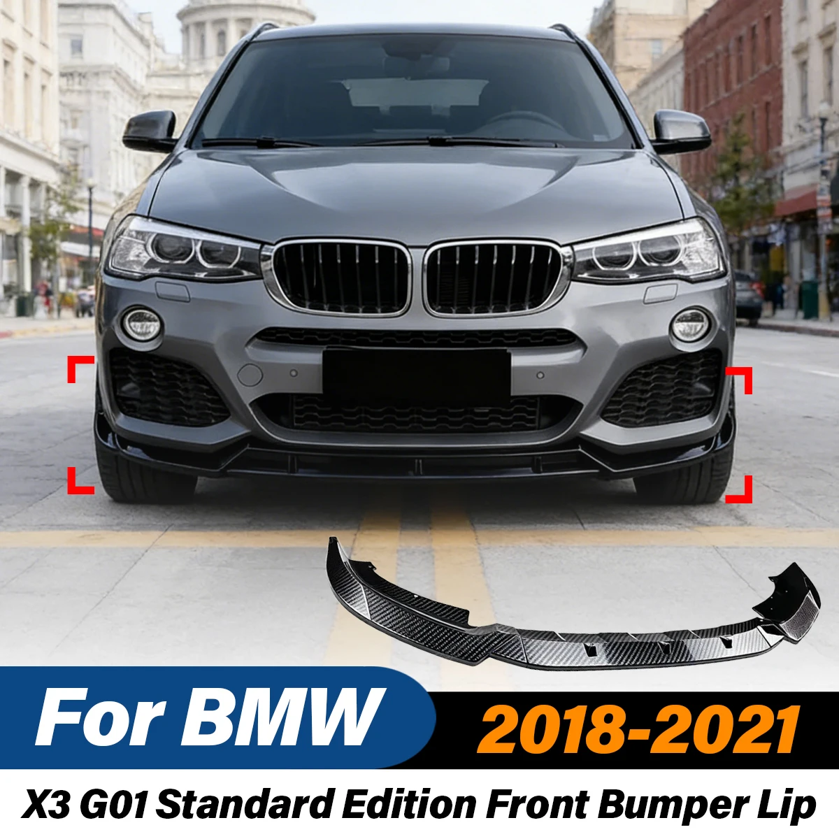 Для BMW X3 G01 Standard Edition 2018-2021: Комплект для модификации кузова — спортивный спойлер-диффузор на передний бампер
Для BMW X3 G01 Standard Edition 2018-2021: Комплект для модификации кузова — спортивный спойлер-диффузор на передний бампер