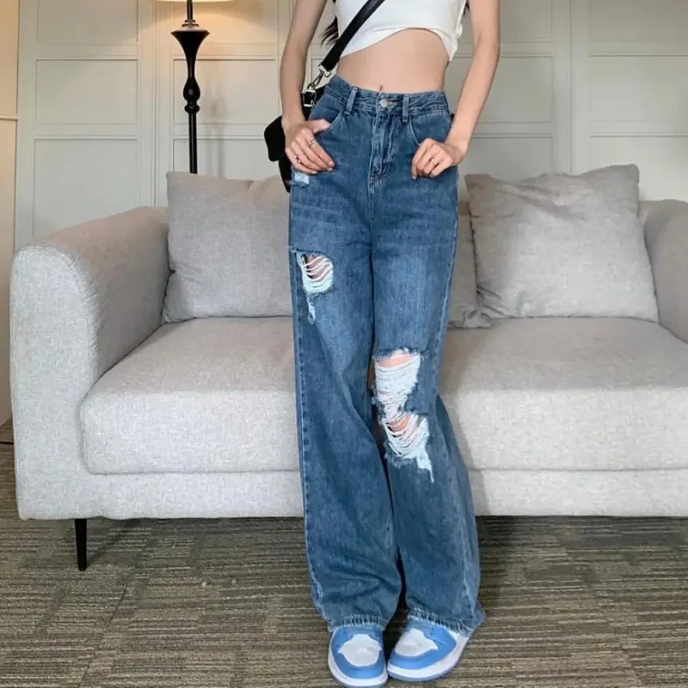 Summer 2025 New Women's Jeans High-waisted Wide-leg Slimming Adjustable Straight-leg Long Pants Loose Fit Casual Style
Summer 2025 New Women's Jeans High-waisted Wide-leg Slimming Adjustable Straight-leg Long Pants Loose Fit Casual Style