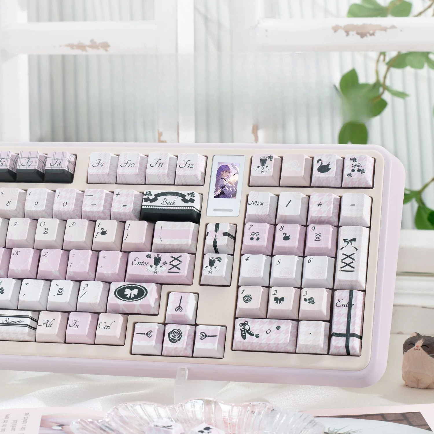 Original high black swan keycap black powder goth style high value PBT hot sublimation mechanical keyboard girls wireless
Original high black swan keycap black powder goth style high value PBT hot sublimation mechanical keyboard girls wireless