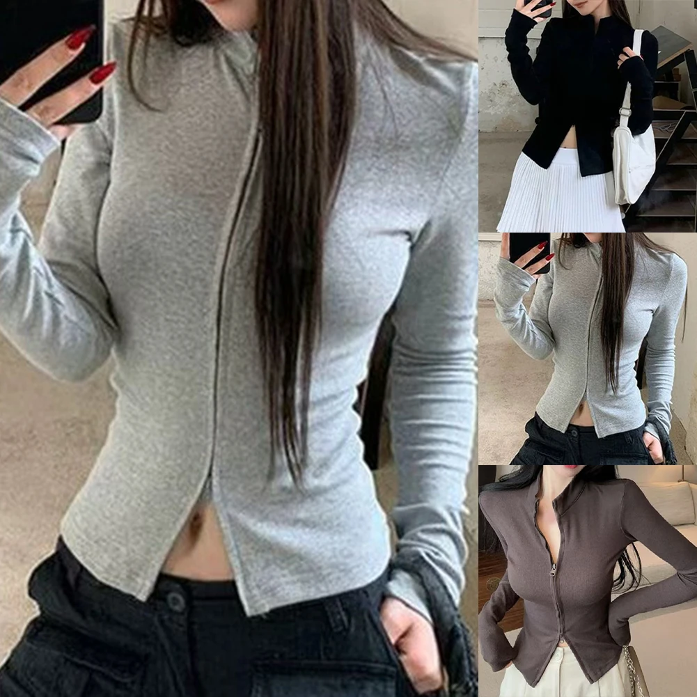 Women Slim Long Sleeve Cardigan with Zipper Closure Up Waist Yoga T-Shirt Crop Top for Daily and Party Settings
Women Slim Long Sleeve Cardigan with Zipper Closure Up Waist Yoga T-Shirt Crop Top for Daily and Party Settings