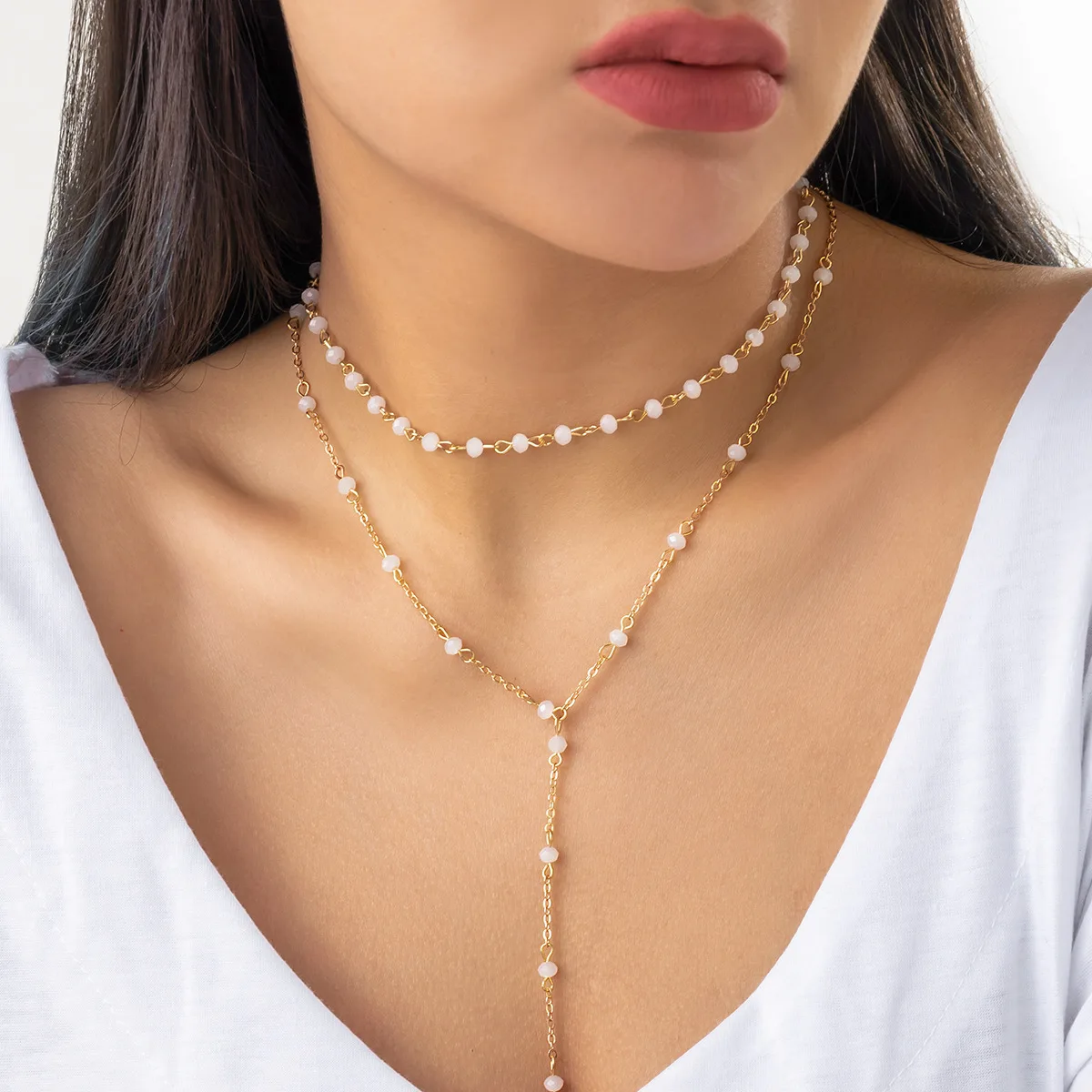 Fashion Multi-layer Wear Retro Imitation Crystal Long Necklace Personality Beaded Necklace Female Chains Necklace for Women
Fashion Multi-layer Wear Retro Imitation Crystal Long Necklace Personality Beaded Necklace Female Chains Necklace for Women