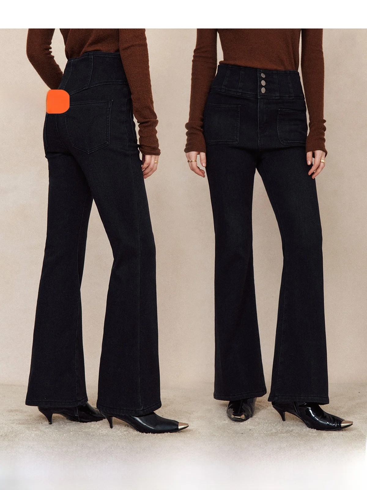 Thickened Fleece Lined Bootcut Jeans High Waist Cotton Composite Fabric Warm Daily Wear French Style Pockets Medium Stretch
Thickened Fleece Lined Bootcut Jeans High Waist Cotton Composite Fabric Warm Daily Wear French Style Pockets Medium Stretch