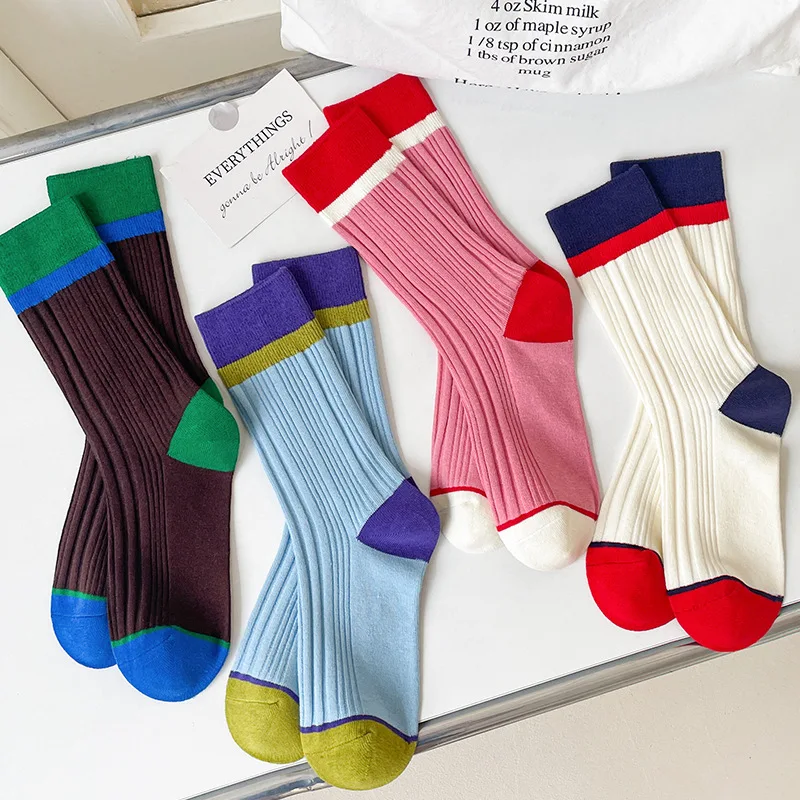 Women'S Socks Colored Stockings Color-Blocked Cotton Socks For Women Leisure Sweet Mid-Tube Stocking Unisex Soft Skin-Friendly
Women'S Socks Colored Stockings Color-Blocked Cotton Socks For Women Leisure Sweet Mid-Tube Stocking Unisex Soft Skin-Friendly