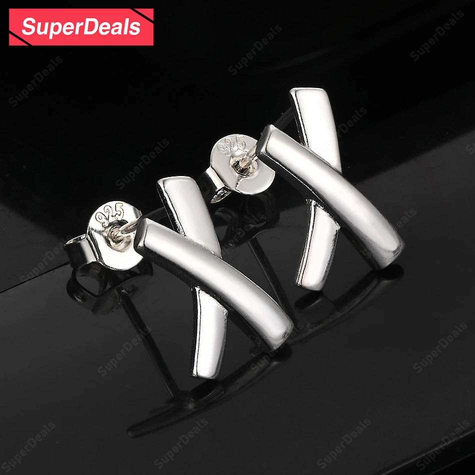 SuperDeals 925 Sterling Silver Letter X Stud Earring Men Fashion Trend Jewelry Women Wedding Banquet Party Gift Accessories
SuperDeals 925 Sterling Silver Letter X Stud Earring Men Fashion Trend Jewelry Women Wedding Banquet Party Gift Accessories