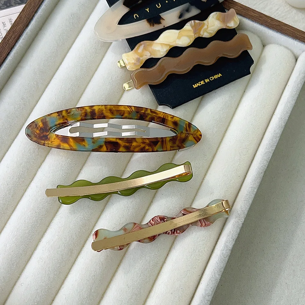 Acetate Wave Side Bangs Hair Clips 3Pcs Set Matte Flat Snap Barrettes Elegant Versatile Hairpins Daily Headwear Accessories
Acetate Wave Side Bangs Hair Clips 3Pcs Set Matte Flat Snap Barrettes Elegant Versatile Hairpins Daily Headwear Accessories