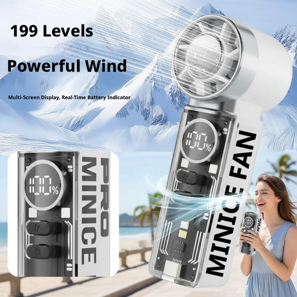 2026 Mini Handheld Digital Display Fan High-Speed Ice Pack Mecha Small Air Cannon Semiconductor Cooling Fan for Personal Use
2026 Mini Handheld Digital Display Fan High-Speed Ice Pack Mecha Small Air Cannon Semiconductor Cooling Fan for Personal Use
