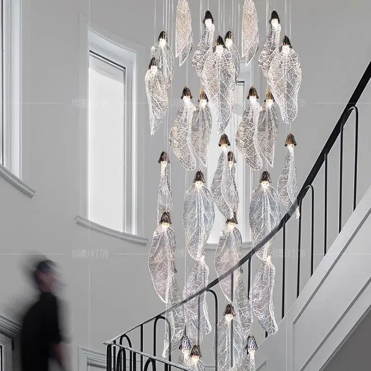 Decorative Modern Acrylic Leaf LED Chandelier for Staircase Living Room Bedroom Home Interior Lighting Hanging Lamp
Decorative Modern Acrylic Leaf LED Chandelier for Staircase Living Room Bedroom Home Interior Lighting Hanging Lamp