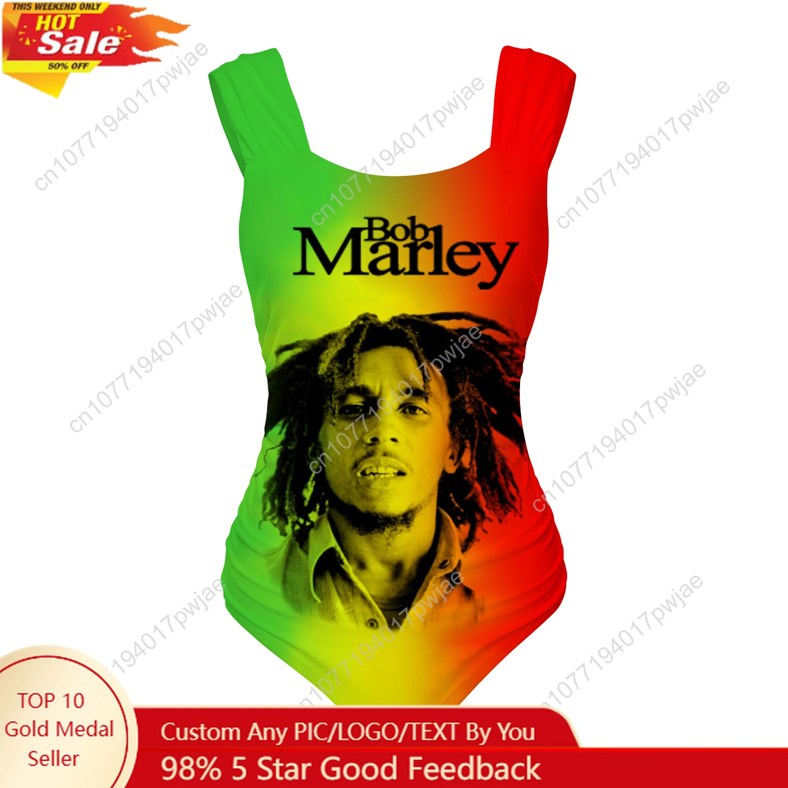 Bob Marley Jamaica Singer One Piece Swimsuit Wide Strap Women Bathing Suits Swimwear Pool Beach Sexy Bikini Customize Beachwear
Bob Marley Jamaica Singer One Piece Swimsuit Wide Strap Women Bathing Suits Swimwear Pool Beach Sexy Bikini Customize Beachwear