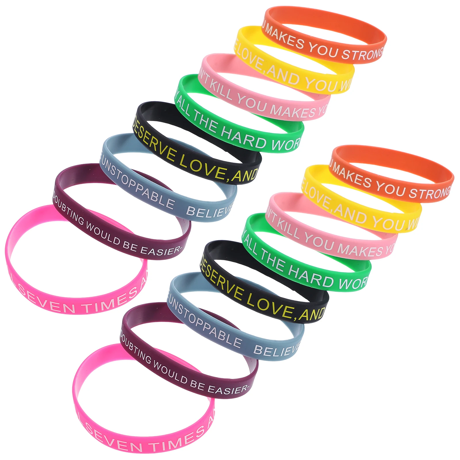 100Pcs Motivational Silicone Wristbands Colored Inspirational Bracelets Encouragement Bands For Most Ages
100Pcs Motivational Silicone Wristbands Colored Inspirational Bracelets Encouragement Bands For Most Ages