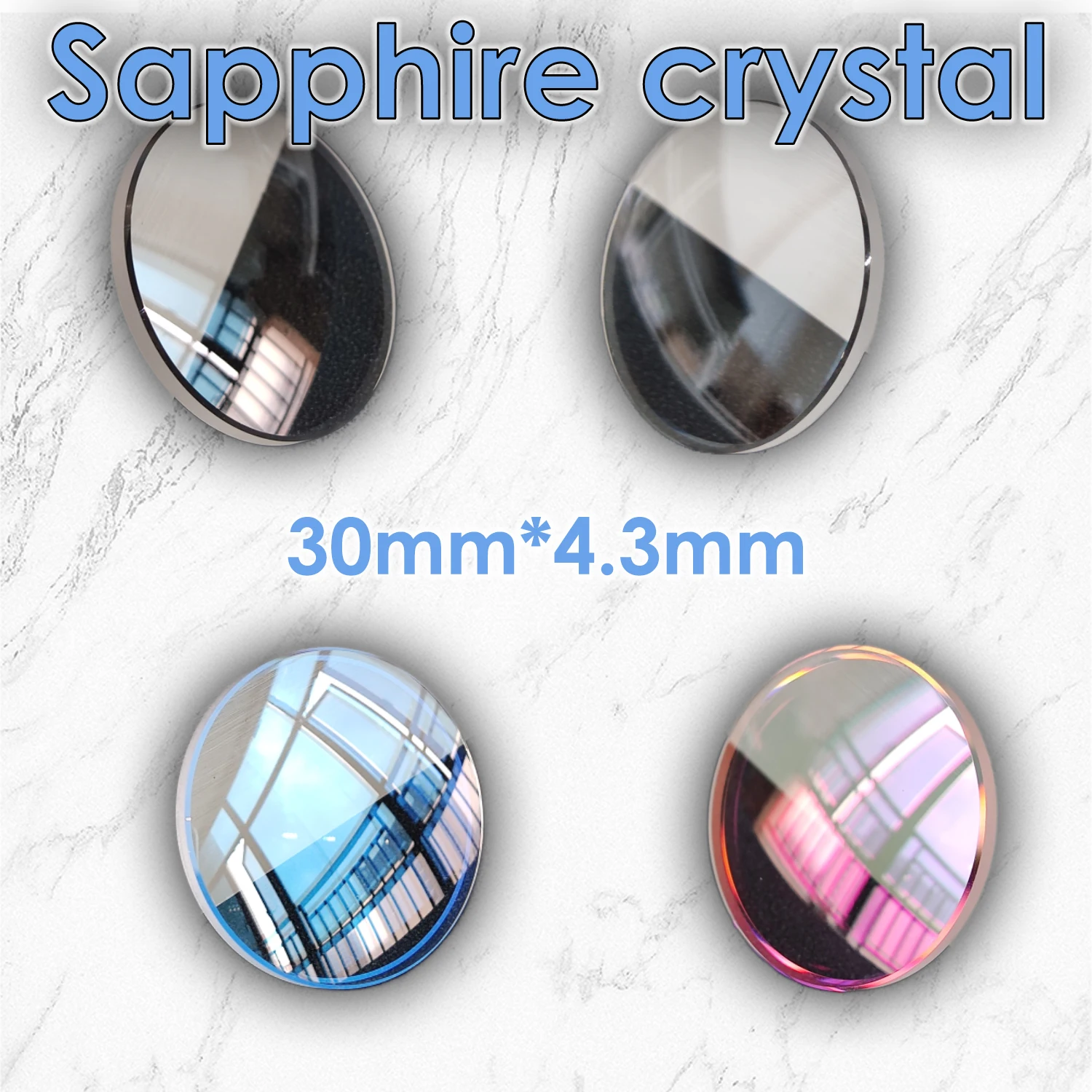 30mm*4.3mm Sapphire crystal Watch Mirror Dual projection AR-Coating Antireflection film suit for Refit watch mirror accessory
30mm*4.3mm Sapphire crystal Watch Mirror Dual projection AR-Coating Antireflection film suit for Refit watch mirror accessory