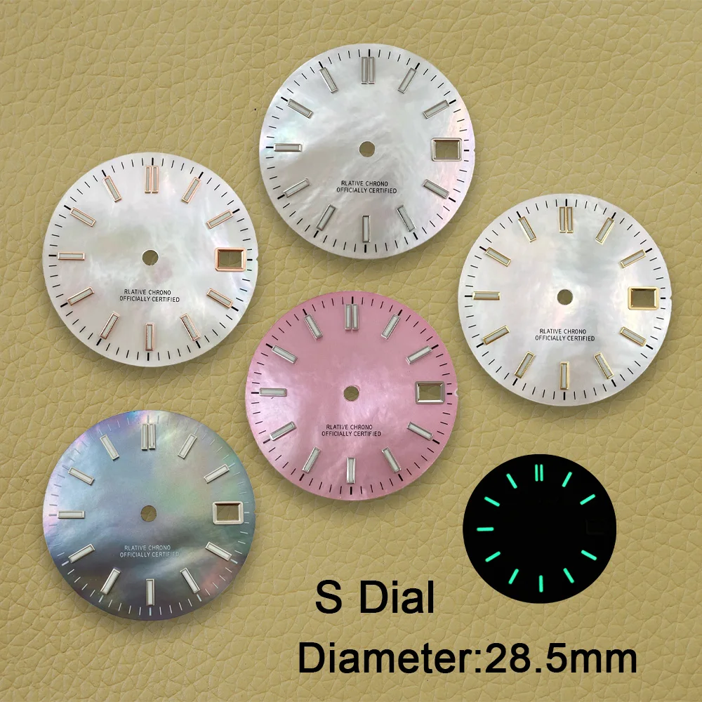 28.5mm S Logo Fritillaria Dial Suitable For NH35/NH36 Movement Green Luminous Watch Modification Accessories
28.5mm S Logo Fritillaria Dial Suitable For NH35/NH36 Movement Green Luminous Watch Modification Accessories