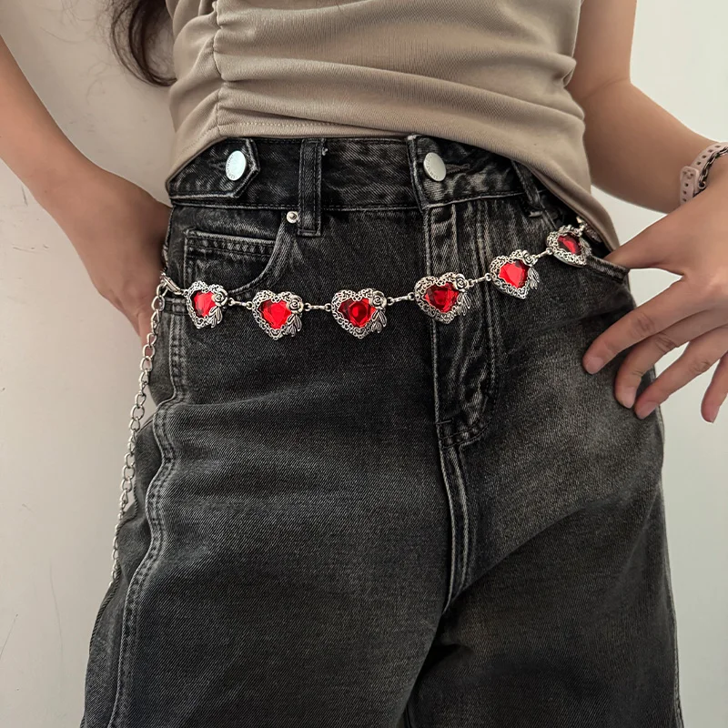 Luxury Designer Women's Waist Chain Belt Female Red hearts Gothic Halloween Accessories Punk Cosplay Dress Jeans Belt Plus Size
Luxury Designer Women's Waist Chain Belt Female Red hearts Gothic Halloween Accessories Punk Cosplay Dress Jeans Belt Plus Size