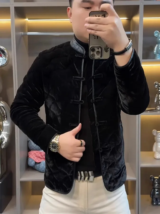 Men's New Autumn Winter Cotton Padded Tang Suit Jaet National Trend Embroidered Button Busin Casual Comfortable Haome
Men's New Autumn Winter Cotton Padded Tang Suit Jaet National Trend Embroidered Button Busin Casual Comfortable Haome