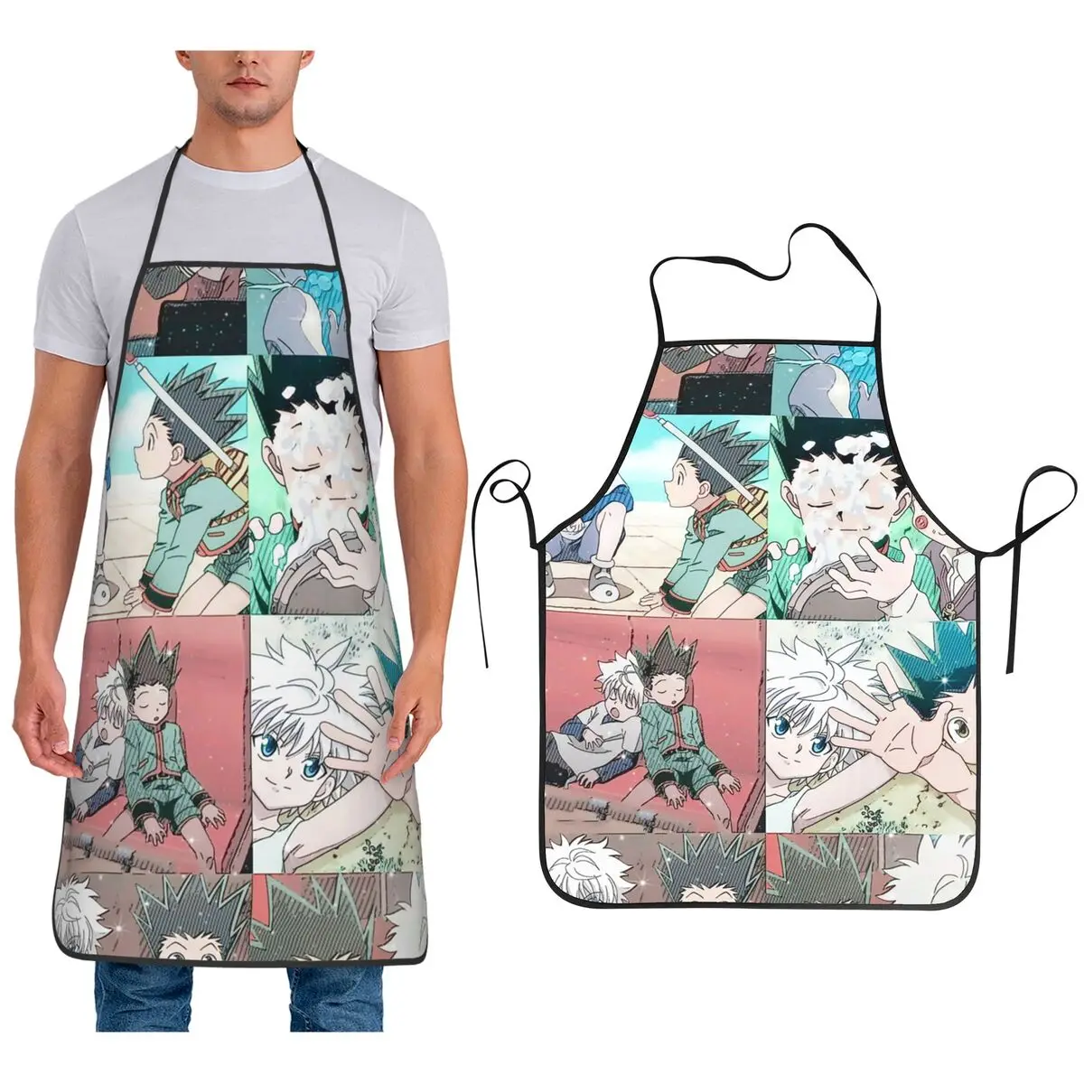 Gon And Killua HxH Hunter Фартуки для охотника Шеф-повар Кулинария Кулинария Столлер Нагрудник без рукавов Кухонный комнат для уборки 
Gon And Killua HxH Hunter Фартуки для охотника Шеф-повар Кулинария Кулинария Столлер Нагрудник без рукавов Кухонный комнат для уборки