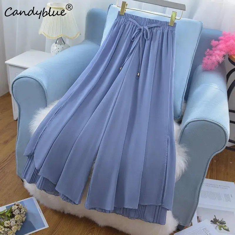 Chiffon Wide Leg Sagging Sense Pleated Skirt Pants 2023 Summer New Thin High Waisted Comfortable Versatility Ankle-Length Pants
Chiffon Wide Leg Sagging Sense Pleated Skirt Pants 2023 Summer New Thin High Waisted Comfortable Versatility Ankle-Length Pants