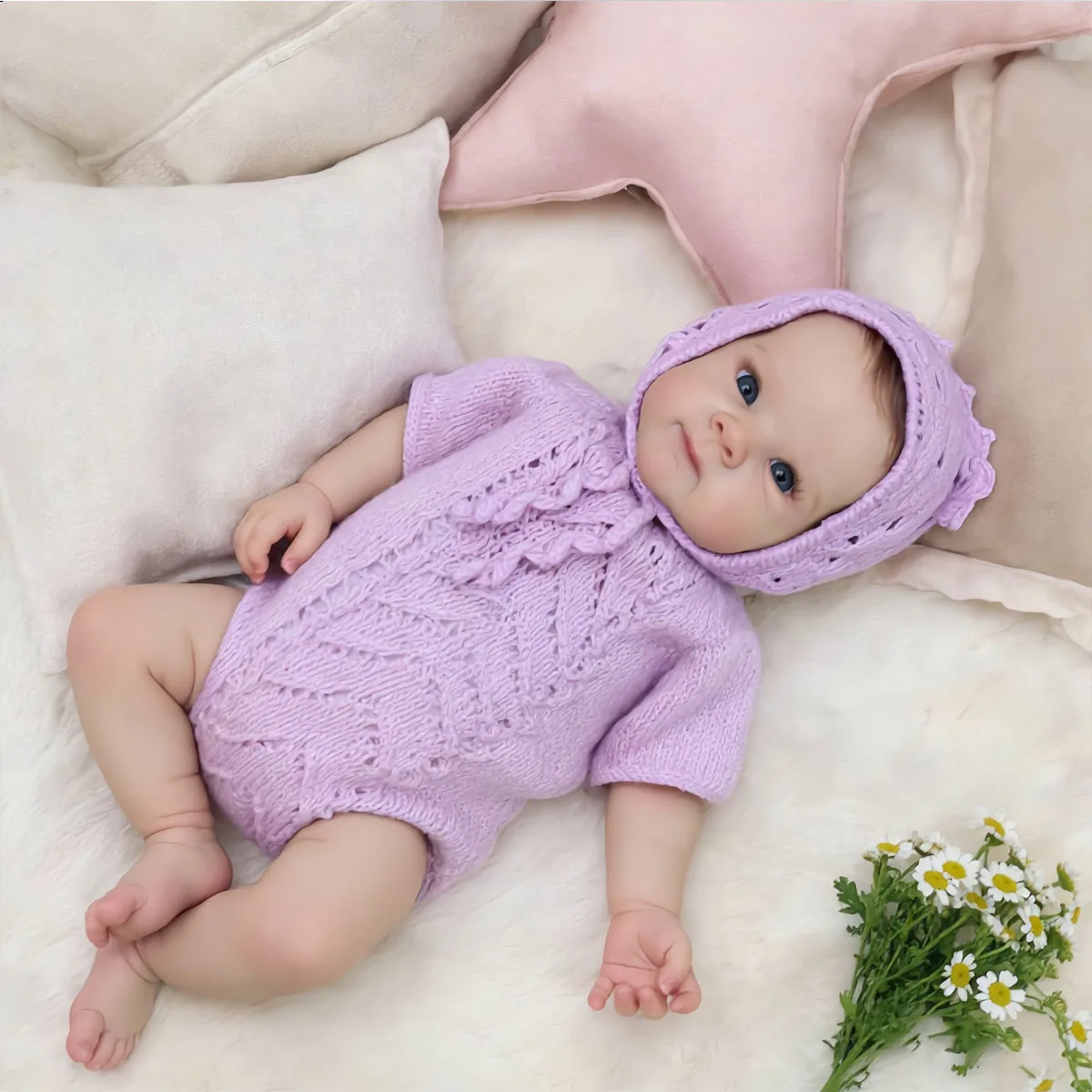 22 Inch Lifelike Reborn Baby Girl Doll, Hand-Painted Realistic Skin & Rooted Hair, Pink Knit Romper Reborn Doll, Perfect for Role Play, Emotional Comfort & Collecting
22 Inch Lifelike Reborn Baby Girl Doll, Hand-Painted Realistic Skin & Rooted Hair, Pink Knit Romper Reborn Doll, Perfect for Role Play, Emotional Comfort & Collecting