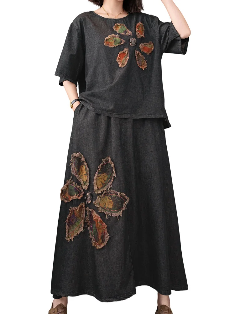 AmaxluluE 2025 Fashion Summer Women Printed Denim Skirt Suits Loose Two Pieces Sets Casual Tshirts Vintage Floral Elegant Outfit
AmaxluluE 2025 Fashion Summer Women Printed Denim Skirt Suits Loose Two Pieces Sets Casual Tshirts Vintage Floral Elegant Outfit