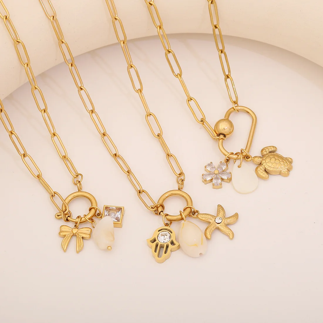Starfish Shell DIY Pendant Personality Stainless Steel Necklace Niche Accessories Jewelry for Female 2025 Summer Hawaii Gift ES
Starfish Shell DIY Pendant Personality Stainless Steel Necklace Niche Accessories Jewelry for Female 2025 Summer Hawaii Gift ES