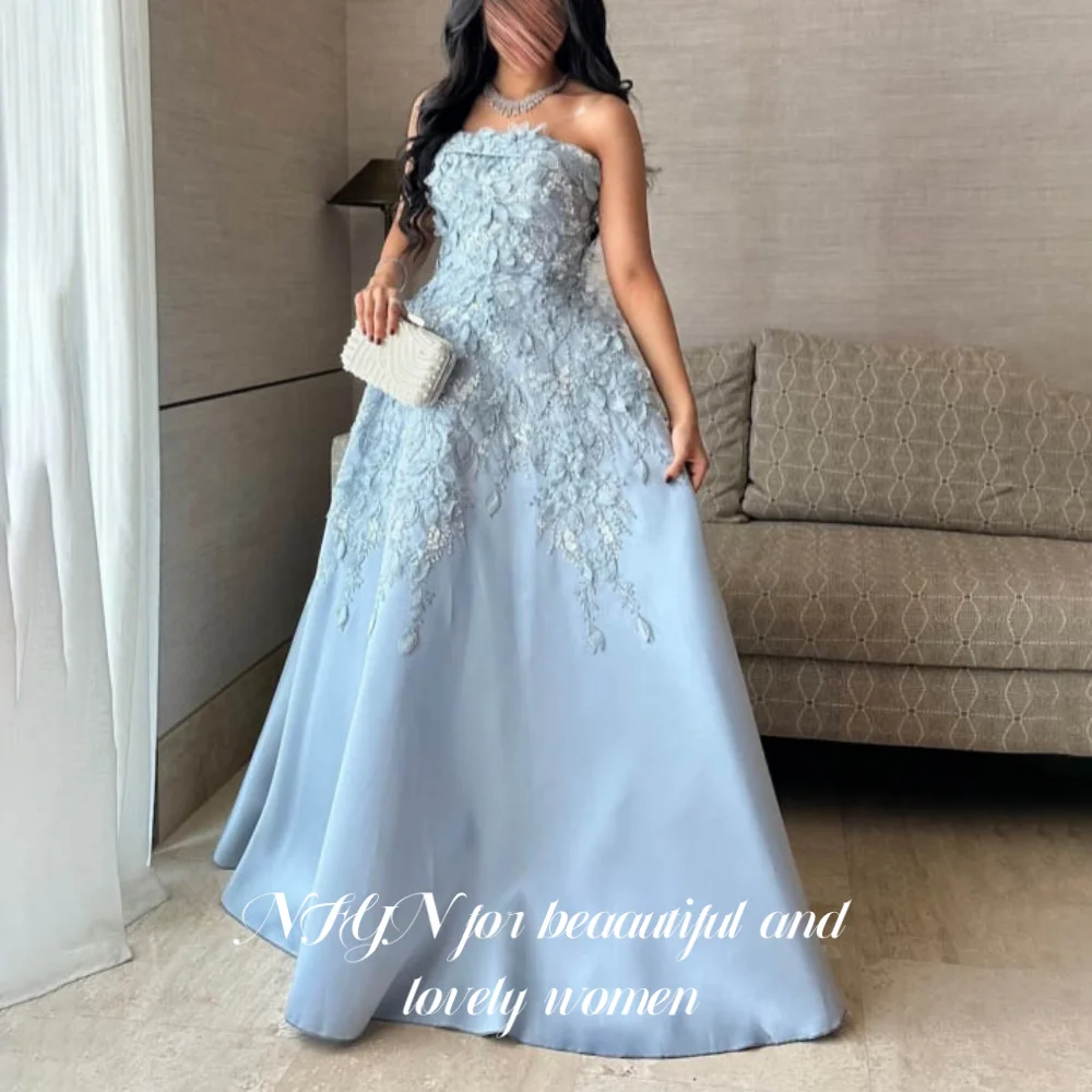 NFYN Blue Elegant Prom Dresses Shiny Sequins Appliques Formal Gown Satin A-Line Back Strap Evening Dresses حزب فساتين Customized
NFYN Blue Elegant Prom Dresses Shiny Sequins Appliques Formal Gown Satin A-Line Back Strap Evening Dresses حزب فساتين Customized