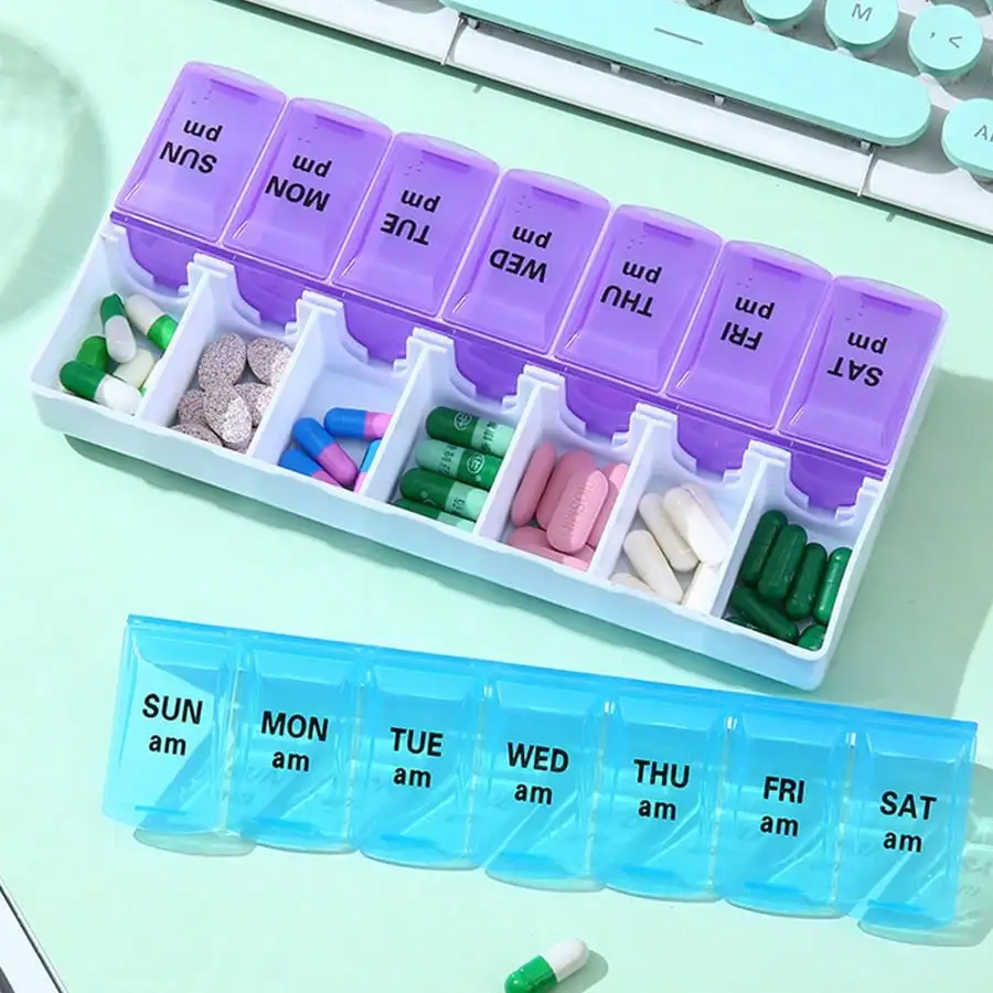 14-Grid Color Pill Box, Portable One-Week Pill Box Set, Mini Combination Pill Box Packing, Daily Regular Reminder Pill Box Monday To Sunday Full Coverage Travel Carry-On & Handbag Essentials, Efficient Management Of Vitamins & Medicines
14-Grid Color Pill Box, Portable One-Week Pill Box Set, Mini Combination Pill Box Packing, Daily Regular Reminder Pill Box Monday To Sunday Full Coverage Travel Carry-On & Handbag Essentials, Efficient Management Of Vitamins & Medicines