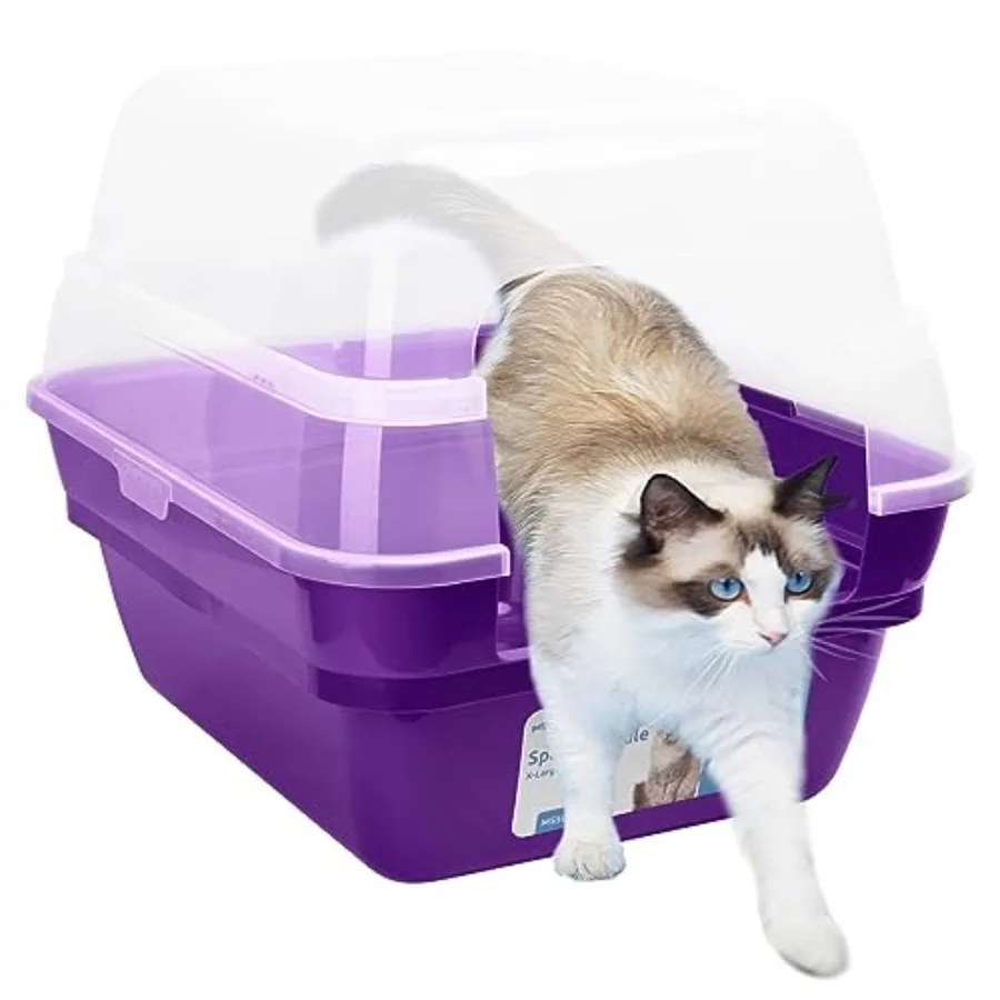 Cat Litter Box Large Foldable Jumbo Hooded Cat Litter Box with Transparent Lid Purple
Cat Litter Box Large Foldable Jumbo Hooded Cat Litter Box with Transparent Lid Purple