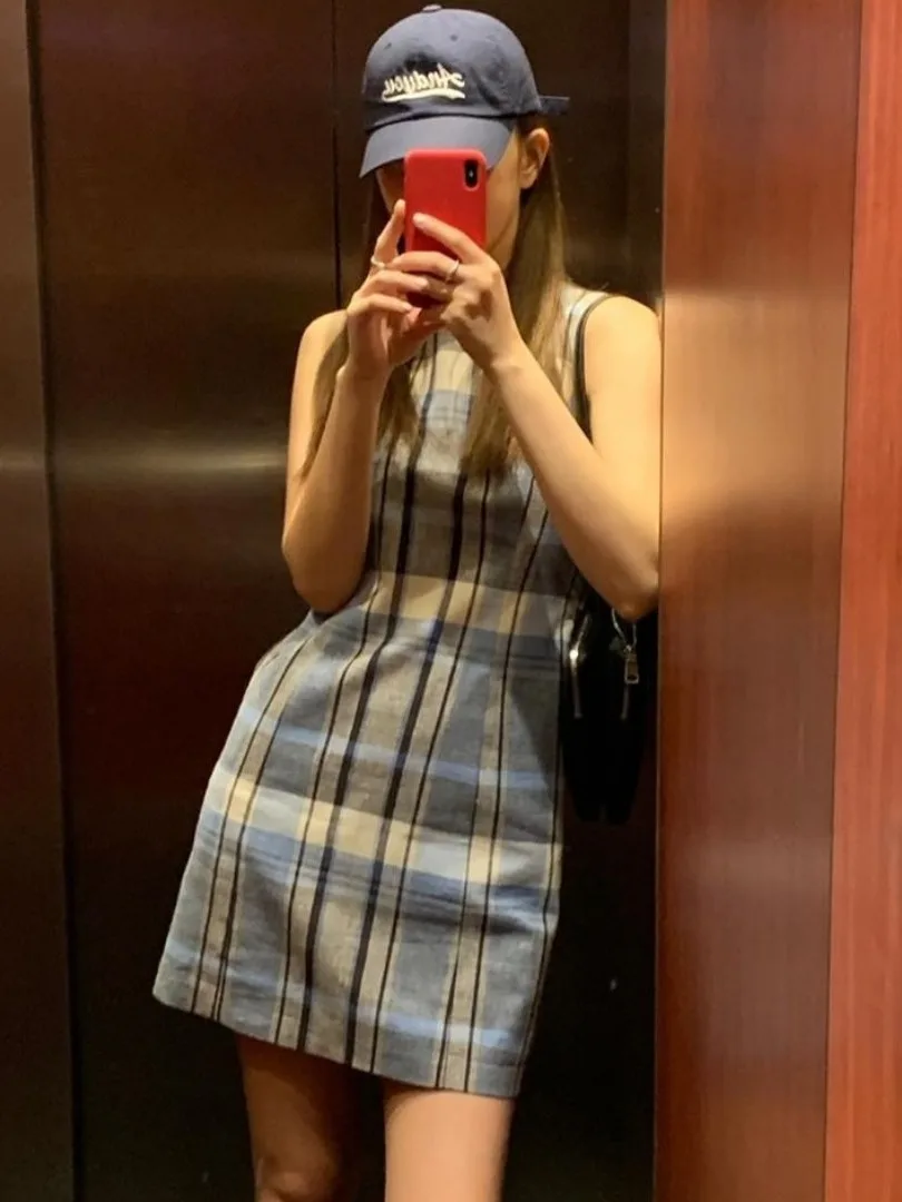 Slim Fit Vest Dr Women's Summer New Sle Korean Waist Cinching ort Skirt Chic Retro Pattern round Neline No Sve
Slim Fit Vest Dr Women's Summer New Sle Korean Waist Cinching ort Skirt Chic Retro Pattern round Neline No Sve