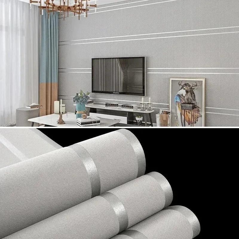 9.5M Roll Modern Simple Striped Wallpaper Non-woven Fabric 3D Stripe Living Room Bedroom TV Background Wallpaper Home Decor
9.5M Roll Modern Simple Striped Wallpaper Non-woven Fabric 3D Stripe Living Room Bedroom TV Background Wallpaper Home Decor