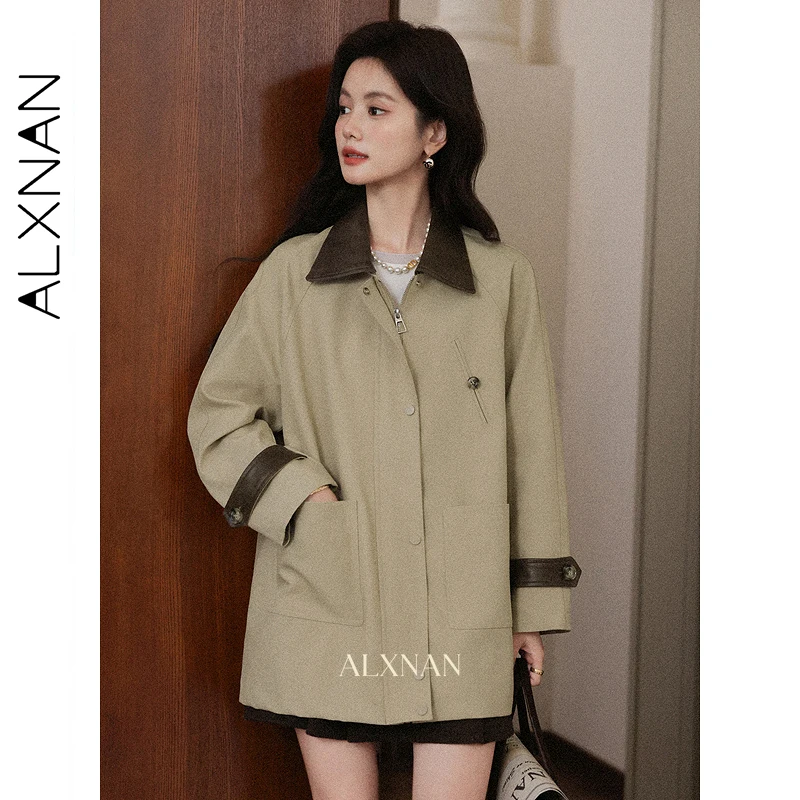 ALXNAN Women's Trench Coat 2025 Fall Khaki Block Color Lapel Loose-fit Casual Trend Fashion Office Lady Windbreaker Coats L57579
ALXNAN Women's Trench Coat 2025 Fall Khaki Block Color Lapel Loose-fit Casual Trend Fashion Office Lady Windbreaker Coats L57579