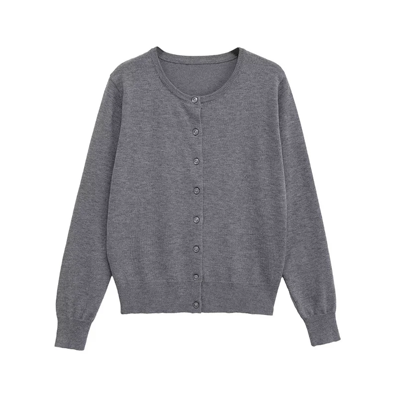 Women's Jacket 2025 Autumn New Style Gray Long Sleeve Round Neck Basic Simple Knit Cardigan Jacket Casual Fashion
Women's Jacket 2025 Autumn New Style Gray Long Sleeve Round Neck Basic Simple Knit Cardigan Jacket Casual Fashion