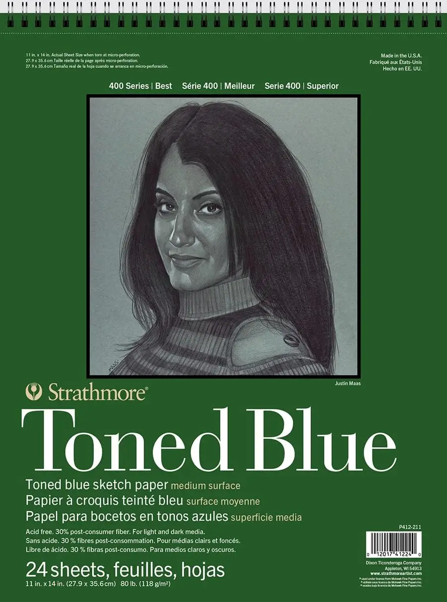 Toned Blue Sketch Pad, 11x14 inch, 24 Sheets - Artist Sketchbook for Drawing, Illustration, Art Class
Toned Blue Sketch Pad, 11x14 inch, 24 Sheets - Artist Sketchbook for Drawing, Illustration, Art Class
