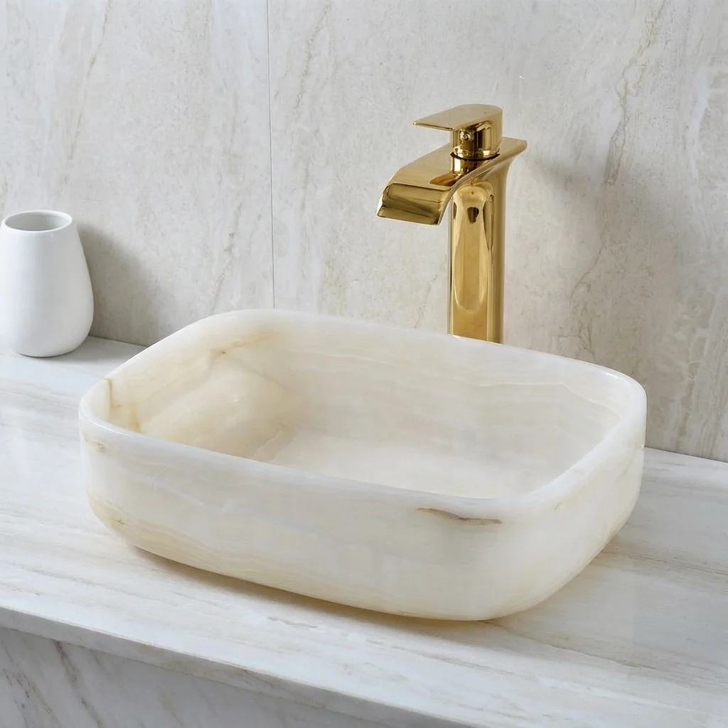 #P Luxury Design Elegant Natural Stone Decoration White Jade Onyx Rectangle Marble Wash Sink Bathroom Counter Sink Basin
#P Luxury Design Elegant Natural Stone Decoration White Jade Onyx Rectangle Marble Wash Sink Bathroom Counter Sink Basin