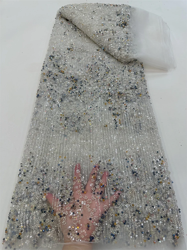 2025Latest High Quality Delicate Eligant Soft Mesh Sequin Lace With Beads Fabric For Wedding Evening Dress
2025Latest High Quality Delicate Eligant Soft Mesh Sequin Lace With Beads Fabric For Wedding Evening Dress