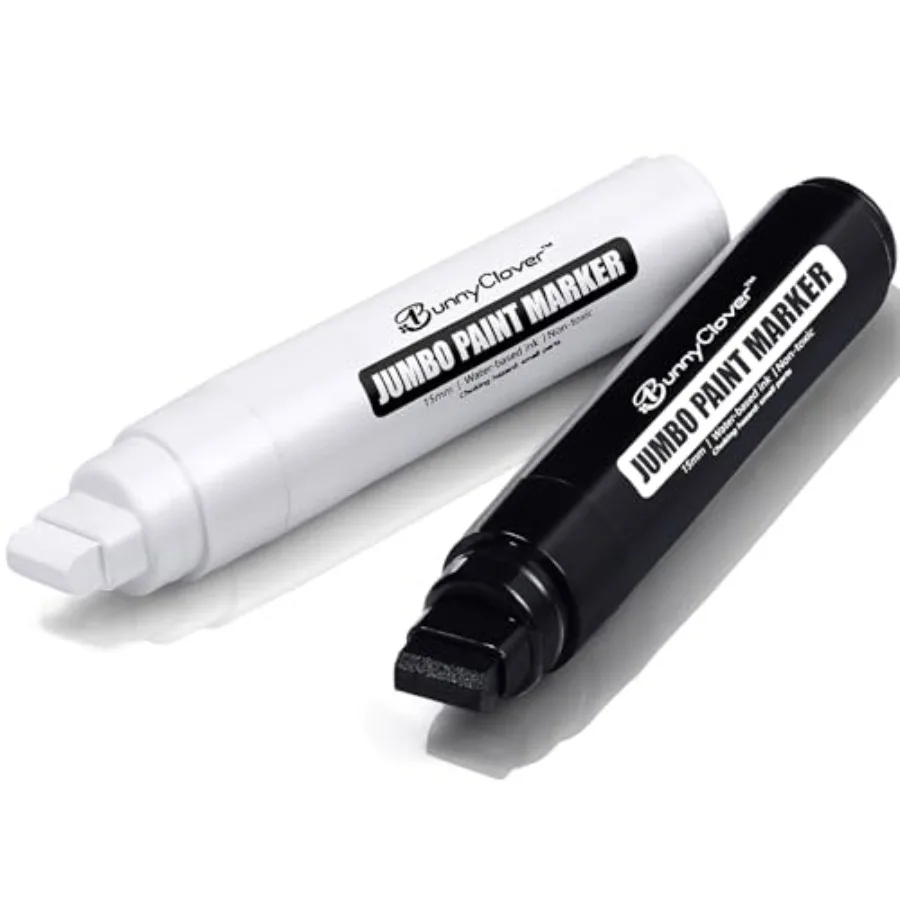 Paint Markers Pens, 2 Pack of Black and White, Premium Permanent Acrylic Paint Pens Markers for Tagging, Signs, Stone, Wood, Ce
Paint Markers Pens, 2 Pack of Black and White, Premium Permanent Acrylic Paint Pens Markers for Tagging, Signs, Stone, Wood, Ce