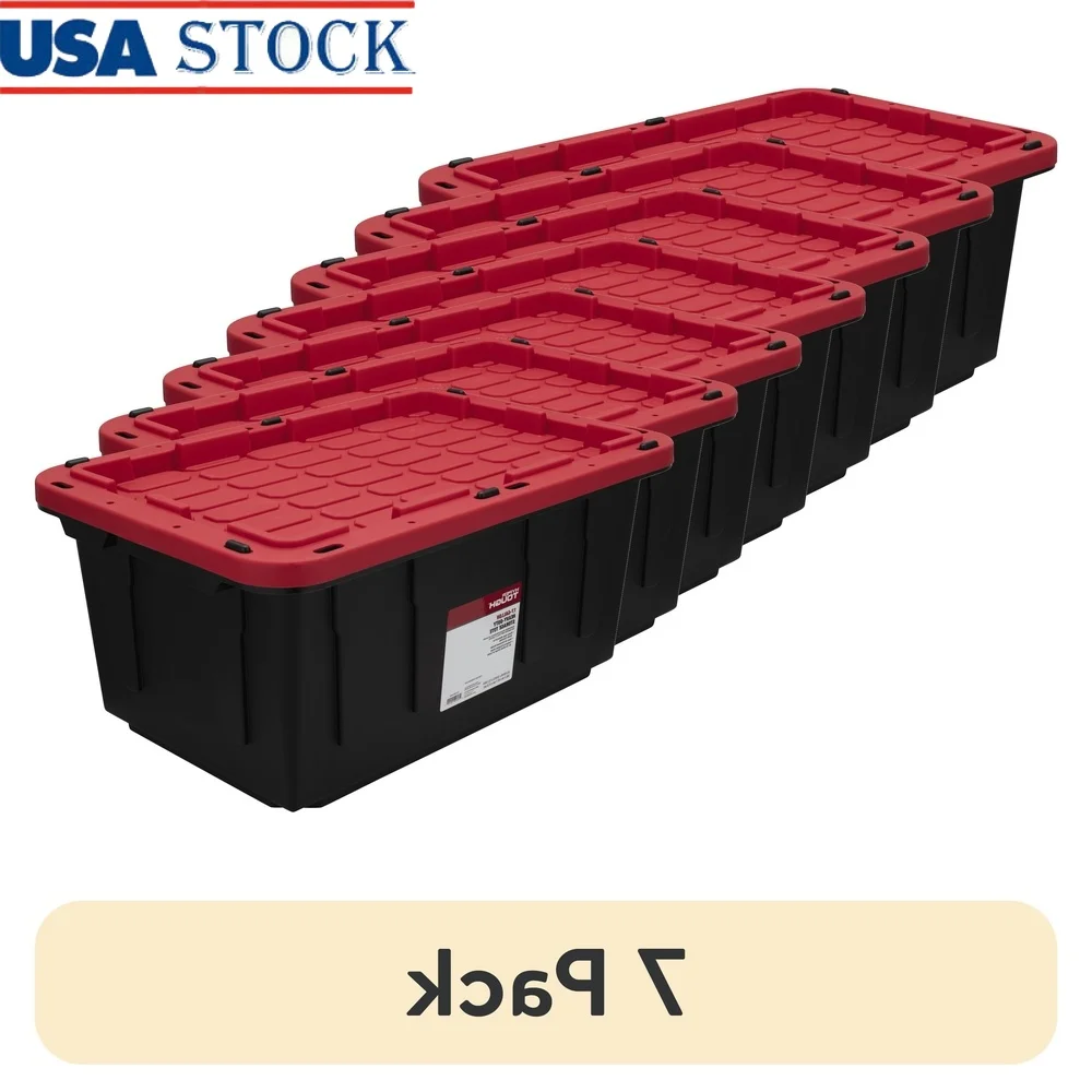 7 Pack 17 Gallon Stackable Storage Bin Container Durable Plastic Snap Lid Lockable Organizable Tote Home Garage Office
7 Pack 17 Gallon Stackable Storage Bin Container Durable Plastic Snap Lid Lockable Organizable Tote Home Garage Office