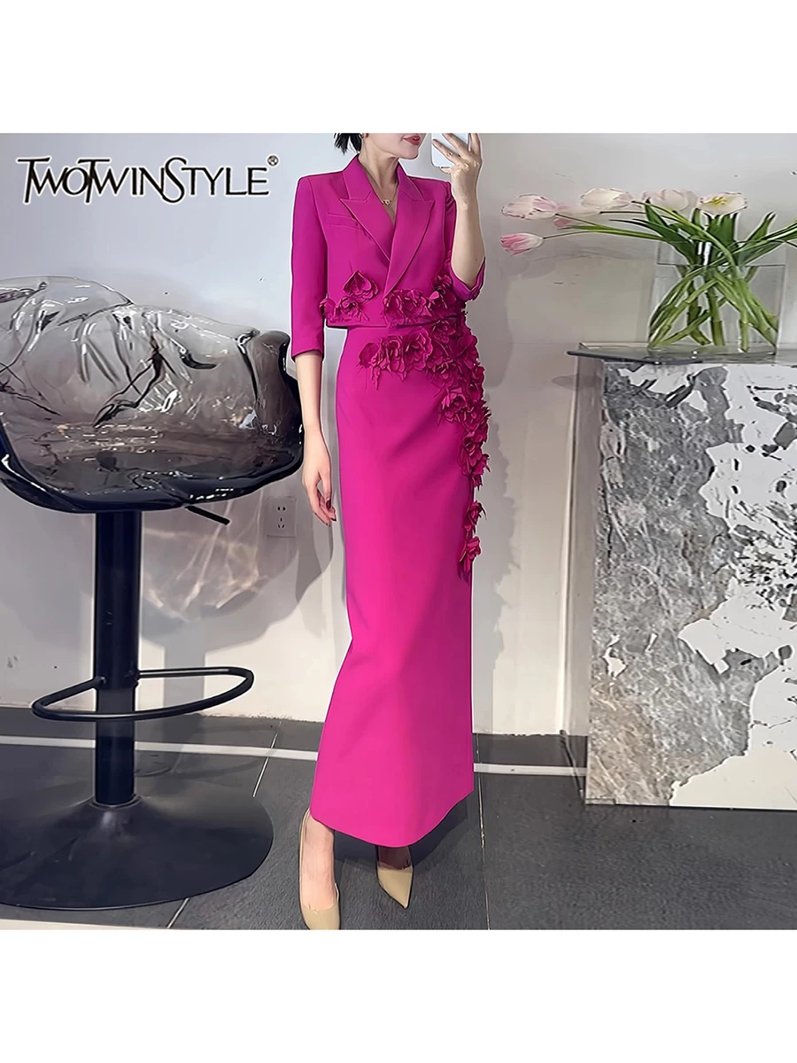 TWOTWINSTYL Solid Two Piece Set For Women Lapel Elbow Sleeve Top High Waist Temperamment Pants Elegant Sets Female Fashion New
TWOTWINSTYL Solid Two Piece Set For Women Lapel Elbow Sleeve Top High Waist Temperamment Pants Elegant Sets Female Fashion New