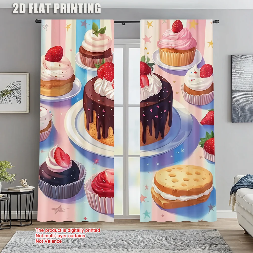 2pc, Curtain Colorful Dessert Blackout Polyester Festive Wall Decor Applies to Holiday Home Decor & Gifts
2pc, Curtain Colorful Dessert Blackout Polyester Festive Wall Decor Applies to Holiday Home Decor & Gifts