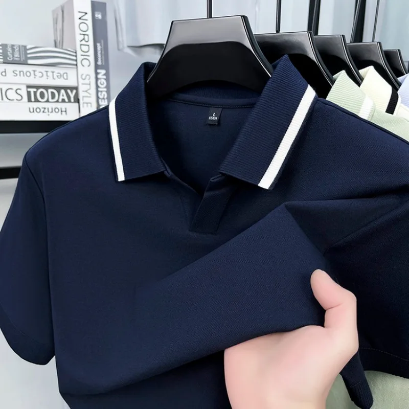 Men's Polo Shirts Tshirt Short Sleeve Contrast Color Design Casual Buttonless Summer Top Apparel
Men's Polo Shirts Tshirt Short Sleeve Contrast Color Design Casual Buttonless Summer Top Apparel