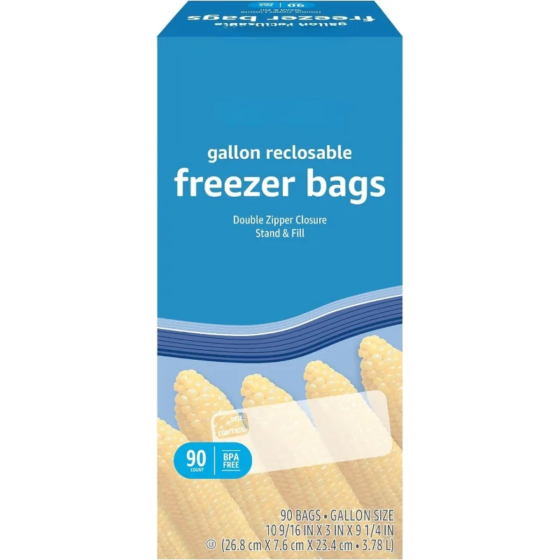 Reclosable Freezer Gallon Bags, BPA Free, 90 Count (Previously Solimo)
Reclosable Freezer Gallon Bags, BPA Free, 90 Count (Previously Solimo)