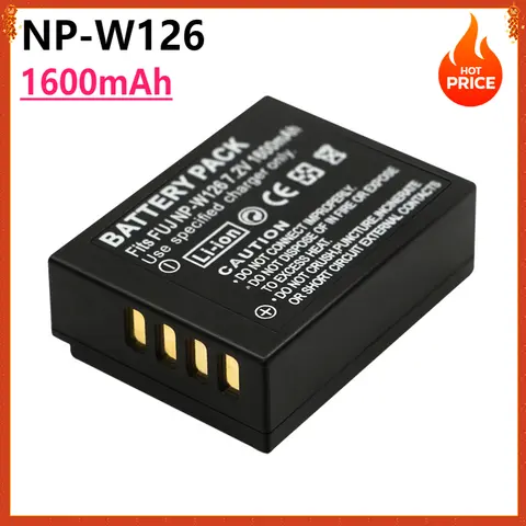 Batteria NP-W126 NP W126 NPW126 da 1600 mAh per Fujifilm Fuji XT20/T10/T2 XA3/A10/A5/A20 XE3/E2 Batteria