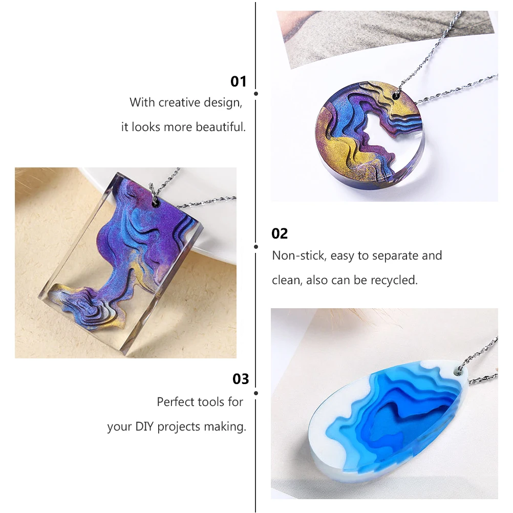 3 Pcs Gypsum Terraced Field Mold Pendant Crystal Silicone Mould Jewelry Island DIY Epoxy Creative Hang-tag Making Accessories
3 Pcs Gypsum Terraced Field Mold Pendant Crystal Silicone Mould Jewelry Island DIY Epoxy Creative Hang-tag Making Accessories
