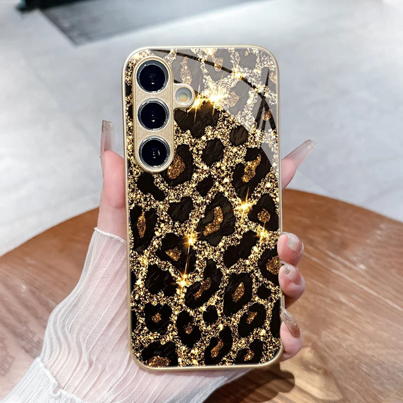Golden Leopard Print Glitter Pattern Glass Phone Case for Galaxy S26 ultra /S25/S24/S23/S22/S21/S20/S20 Ultra/A56 5G/A36/A73
Golden Leopard Print Glitter Pattern Glass Phone Case for Galaxy S26 ultra /S25/S24/S23/S22/S21/S20/S20 Ultra/A56 5G/A36/A73