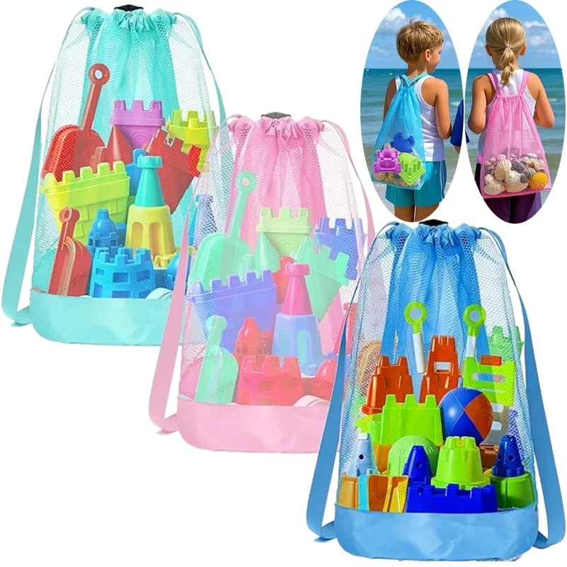 Mesh Drawstring Beach Toy Bag Sand Resistant Kids Backpack Portable Shell Collecting Pouch for Sandbox Seashell & Beach Travel
Mesh Drawstring Beach Toy Bag Sand Resistant Kids Backpack Portable Shell Collecting Pouch for Sandbox Seashell & Beach Travel