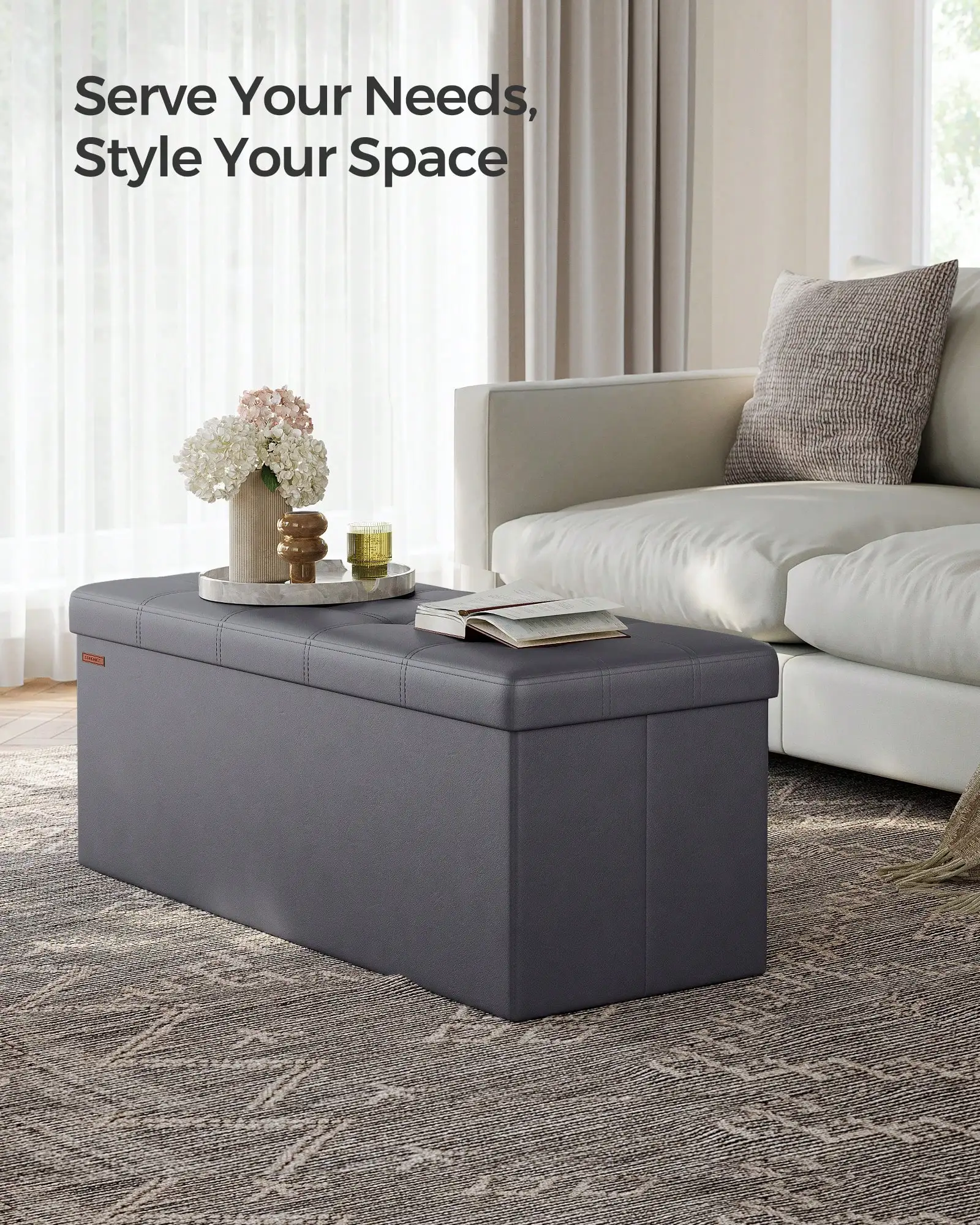 43 Inches Folding Storage Ottoman Bench Storage Chest Footrest Padded Seat Faux Leather, Holds Up To 660 Lb, Beige, Bl
43 Inches Folding Storage Ottoman Bench Storage Chest Footrest Padded Seat Faux Leather, Holds Up To 660 Lb, Beige, Bl