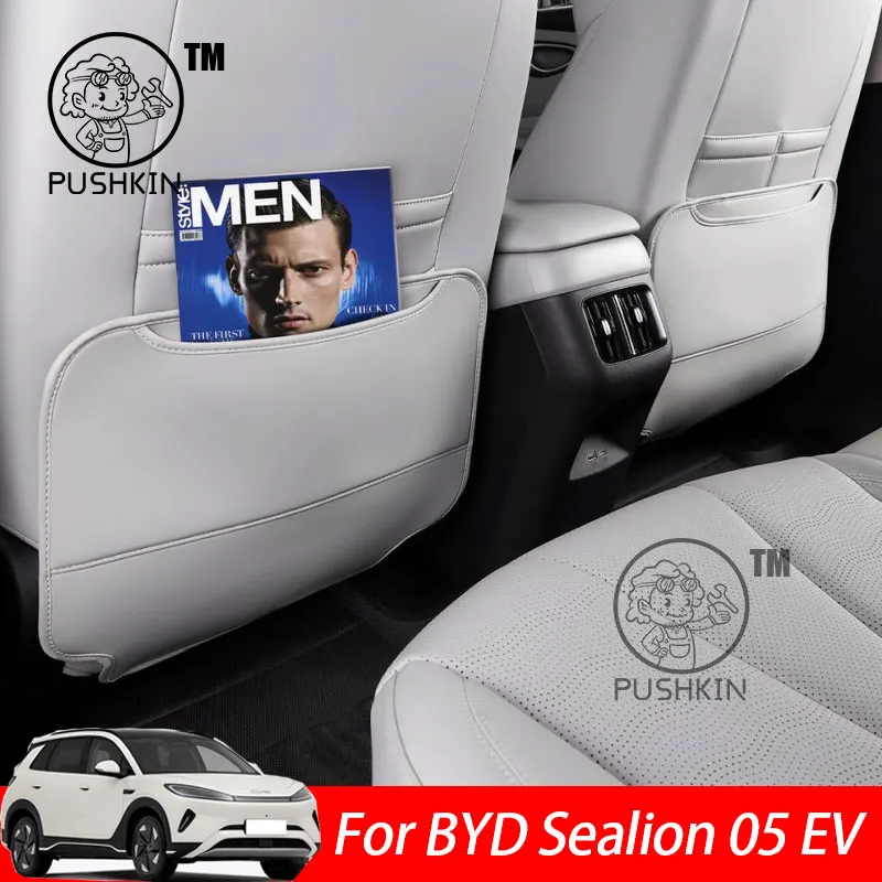 Задний ряд автомобильных противоударных чехлов для BYD Sealion 05 EV 2025, защита спинки сиденья, грязезащитные кожаные аксессуары для интерьера 
Задний ряд автомобильных противоударных чехлов для BYD Sealion 05 EV 2025, защита спинки сиденья, грязезащитные кожаные аксессуары для интерьера