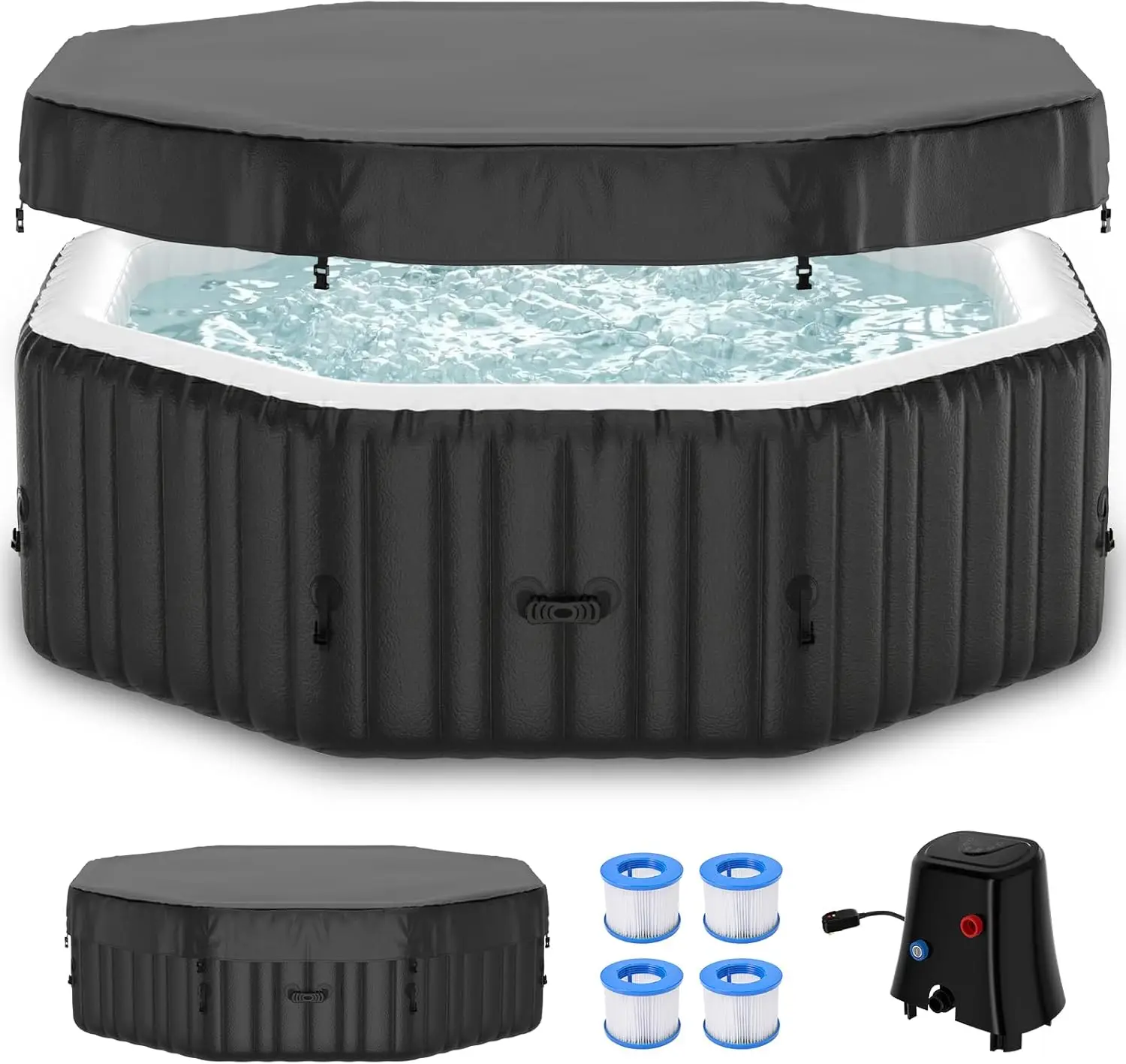 4-6 Person Inflatable Hot Tub, Octagonal Portable Hot Tub with 130 Bubble Jets, Large Outdoor Indoor Spa Bathtub Set Included He
4-6 Person Inflatable Hot Tub, Octagonal Portable Hot Tub with 130 Bubble Jets, Large Outdoor Indoor Spa Bathtub Set Included He