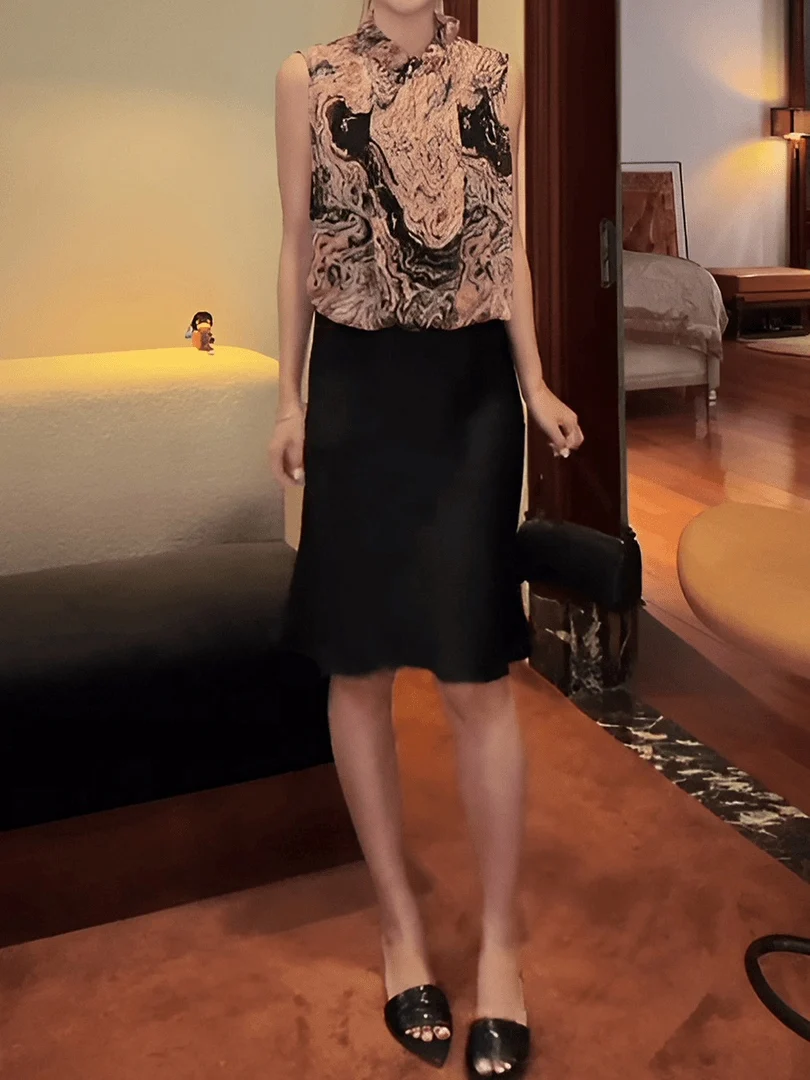 Retro Floral Print Two-Piece Set Women's Summer Fashionable Sleeveless Gauze Shirt Top High Waist Skirt Lightweight Commute S...
Retro Floral Print Two-Piece Set Women's Summer Fashionable Sleeveless Gauze Shirt Top High Waist Skirt Lightweight Commute S...